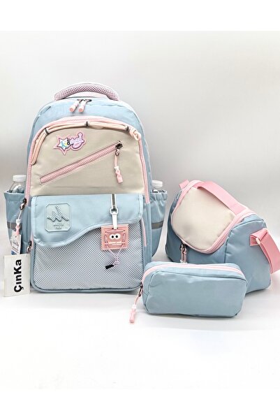 Çınka Bags Children's Backpack School Bag Set with Accessory Details, Thermal...