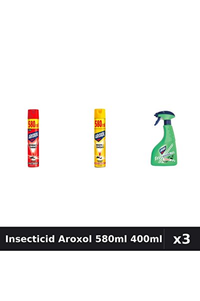 Aroxol Set 3 Spray Insecticid 580ml + 400ml - Anti Insecte, Gandaci, Tantari