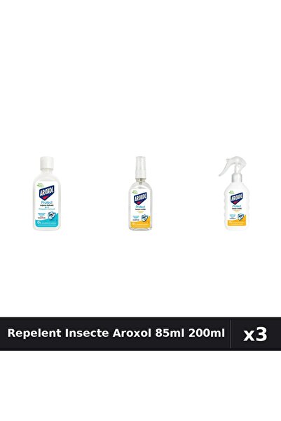 Aroxol Set 3 Loțiune Repelent Insecte 85ml + 200ml - Protecție Anti-Țânțari