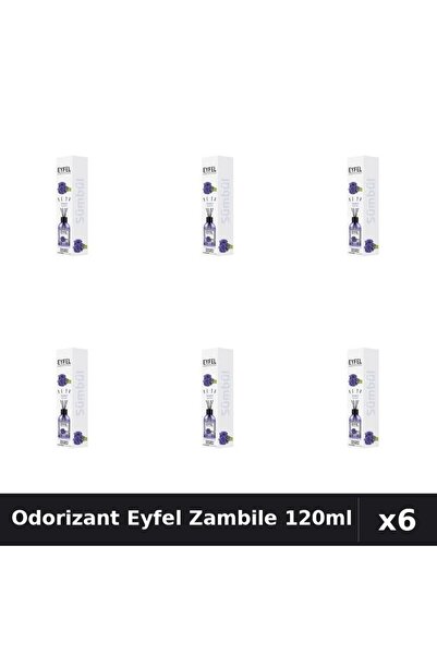 Eyfel Set 6 Odorizant Cameră Betisoare Zambile 120ml - Parfum Intens