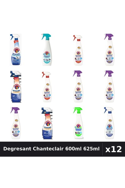 Chanteclair Set 12 Degresant Universal 600ml-625ml - 8 Arome, Detartrant, Ant...