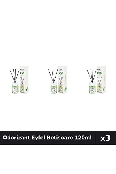 Eyfel Set 3 Odorizant Camera cu Betisoare Iasomie 120ml - Parfum Intens