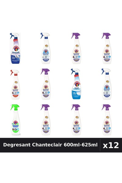 Chanteclair Set 12 Degresant Universal 600ml-625ml - 7 Arome Asortate, Bicarb...