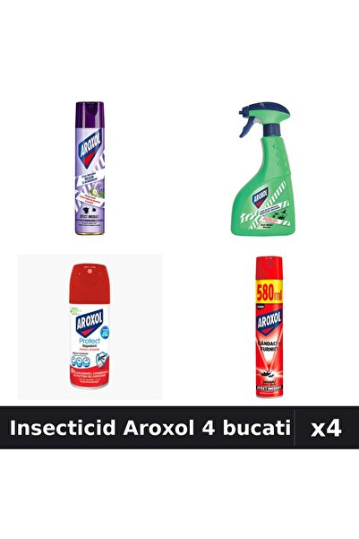 Aroxol Set 4 Spray Insecticid 100ml, 250ml, 400ml, 580ml - Anti Gandaci