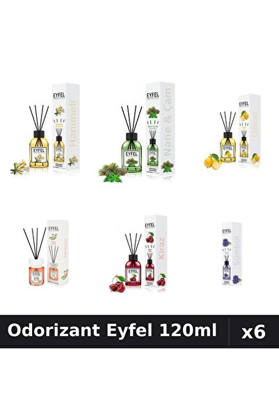 Eyfel Set 6 Odorizante Camera Betisoare - 6 Arome Asortate, 120ml Parfum Intens