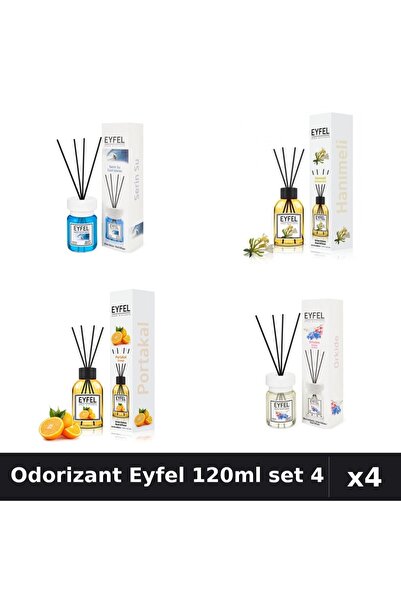 Eyfel Set 4 Odorizant Cameră Betișoare 120ml - Cool Water, Mană Maicii Domnul...