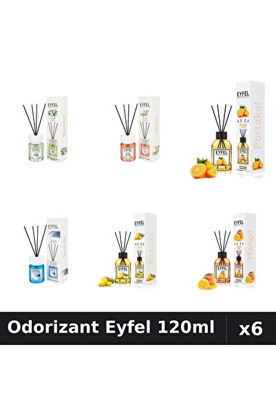 Eyfel Set 6 Odorizante Camera Betisoare - 6 Arome Asortate, 120ml Parfum