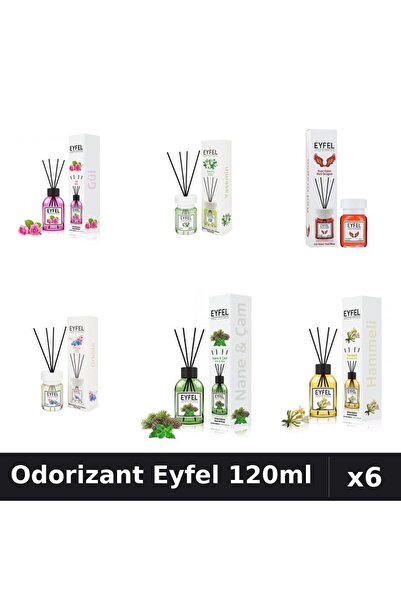 Eyfel Set 6 Odorizante Camera Betisoare - 6 Arome Asortate, 120ml Parfum
