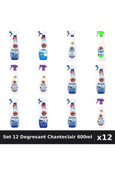 Chanteclair Set 12 Degresant Universal 600ml - Bicarbonat, Extra Parfumat, Ex...