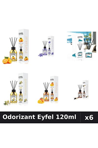Eyfel Set 6 Odorizante Camera Betisoare - 6 Arome Asortate, 120ml Parfum Intens