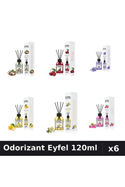 Eyfel Set 6 Odorizante Camera Betisoare - 6 Arome Asortate, 120ml Parfum