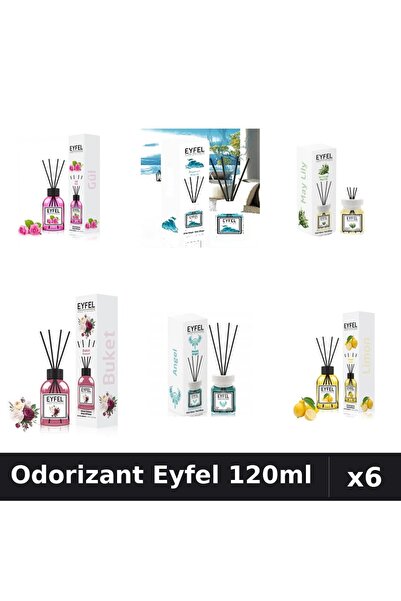 Eyfel Top Bottom Set of 6 Room Air Freshener Sticks - 6 Assorted Fragrances, ...