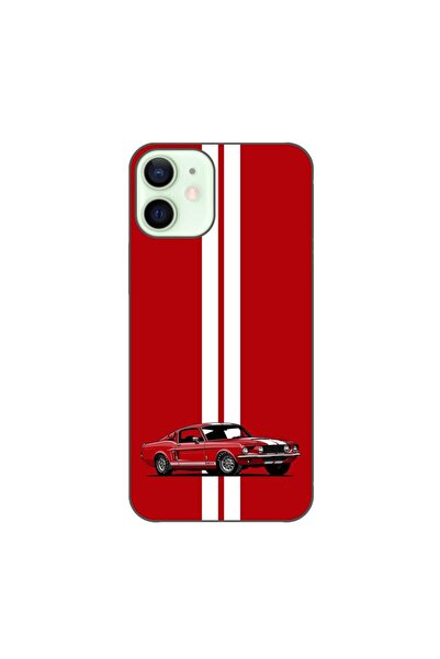 OEM Husa compatibila cu Apple iPhone 12 Mini Silicon Gel Tpu Model Red Mustang