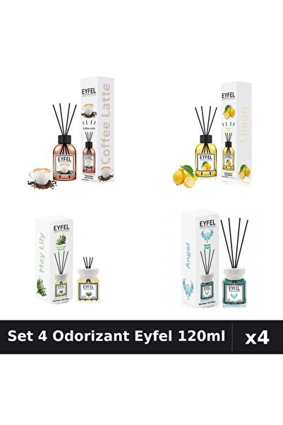 Eyfel Set 4 Odorizante Camera Betisoare, Angel, Cafea, Lacramioare, Lamaie, 1...