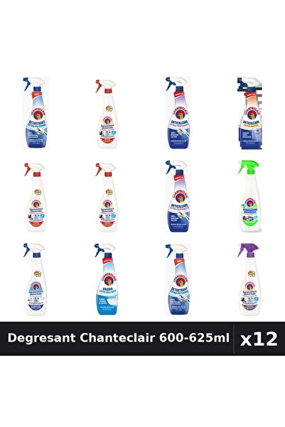 Chanteclair Set 12 Degresant Universal 600-625ml - 8 Arome, Detartrant, Antic...