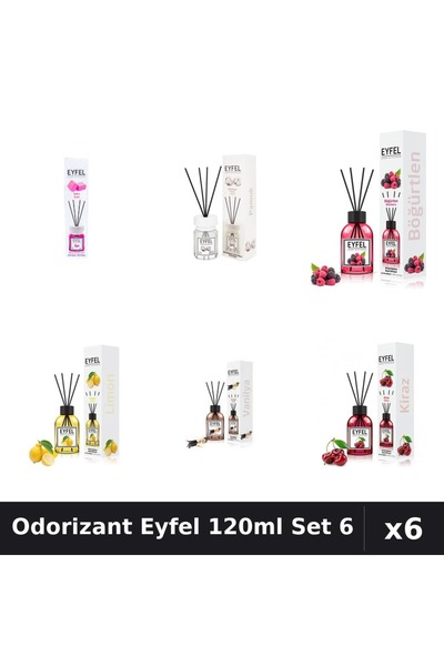 Eyfel Set 6 Odorizante Camera Betisoare - 6 Arome Asortate, 120ml Parfum
