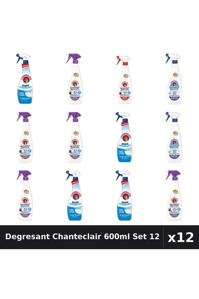 Chanteclair Set 12 Degresant Universal 600-625ml - 5 Arome Asortate, Anticalc...