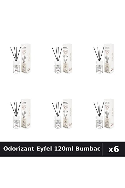Eyfel Set 6 Odorizant Cameră Betisoare Bumbac 120ml - Parfum Intens