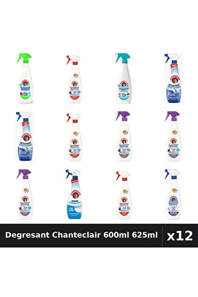 Chanteclair Set 12 Degresant Universal 600ml 625ml - 8 Arome, Detartrant, Cur...
