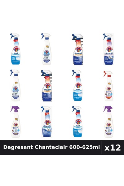 Chanteclair Set 12 Degresant Universal 600-625ml - 8 Arome Asortate Curatenie