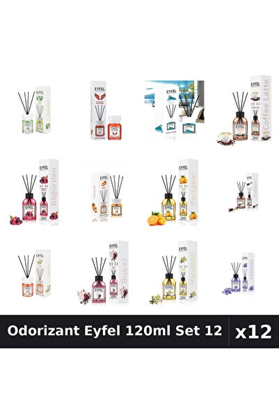 Eyfel Set 12 Odorizant Camera Betisoare 120ml - 12 Arome Asortate Parfum Intens