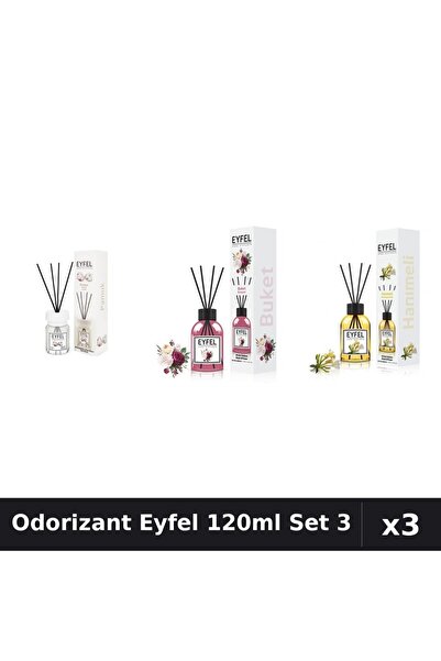 Eyfel Set 3 Odorizant Camera Betisoare 120ml - Bumbac, Bouquet, Mâna Maicii