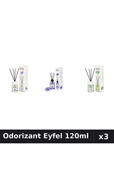 Eyfel Set 3 Odorizant Camera Betisoare 120ml - Orhidee, Lavanda, Iasomie