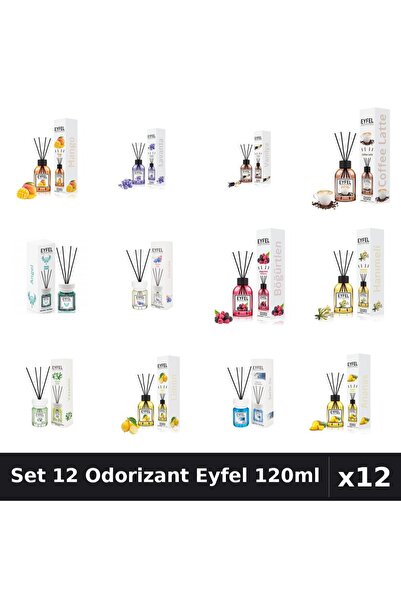 Eyfel Set 12 Odorizante Camera Betisoare, Ananas, Angel, Cafea, Cool Water, F...