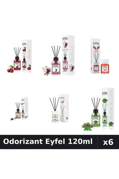 Eyfel Set 6 Odorizante Camera Betisoare - 6 Arome Asortate, 120ml