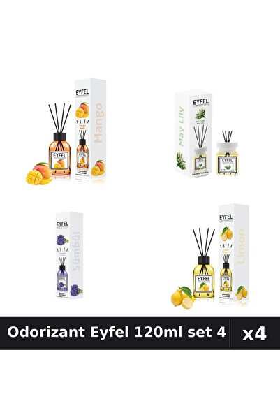 Eyfel Set 4 Odorizant Camera Betisoare - Mango, Lacramioare, Zambile, Lămâie ...