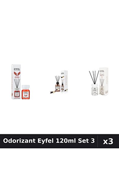 Eyfel Set 3 Odorizant Camera Betisoare 120ml - Red Dragon, Vanilie, Bumbac
