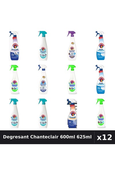 Chanteclair Set 12 Degresant Universal 600ml-625ml - 7 Arome, Anticalcar, Lav...