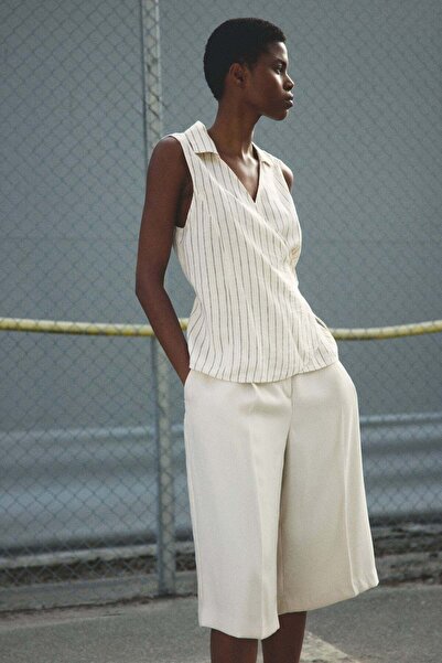 H&M Linen-blend wrap top