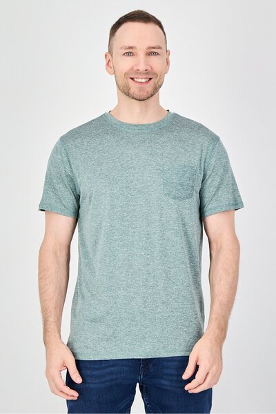 Swiss Alps Men Crew Neck Short Sleeve Heather T-Shirt, Heather green
