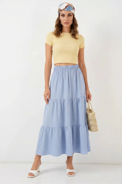 Generic Brand Women's Layered Blue Skirt