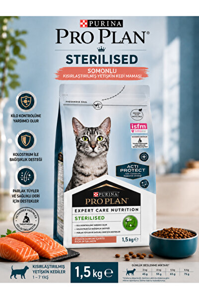 Pro Plan Sterilised Somonlu Kısırlaştırılmış Yetişkin Kedi Maması 1,5 Kg