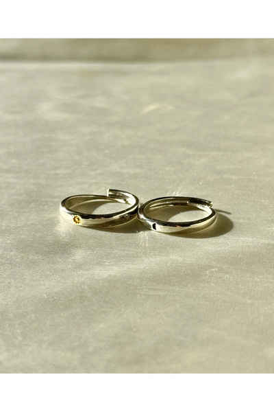 Harlofia Jewelry Adjustable Moon & Sun Wedding Rings Couple Rings