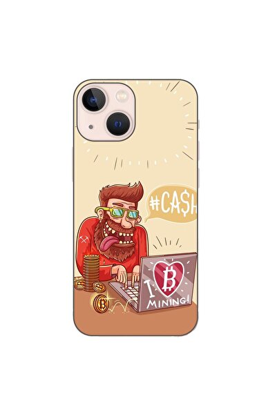 OEM Husa compatibila cu Apple iPhone 13 Mini Silicon Gel Tpu Model BTC Mining