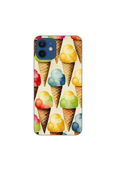OEM Калъф, съвместим с Apple iPhone 12, силиконов гел TPU модел с десен на сл...