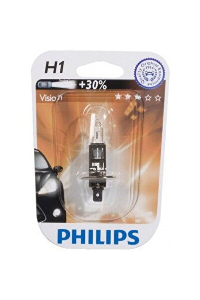 Philips Bec halogen H1, 12V, 55W, Viziune +30% Blister x1 bucată