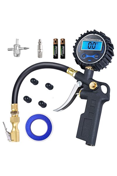 Arabest Digital Tire Pressure Gauge,250 PSI Inflator Air Chuck Compressor Acc...