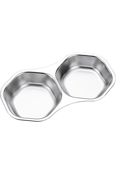 Arabest 2 Pack Stainless Steel Dual Dipping Sauce Dishes,Condiment Dip Bowls,...