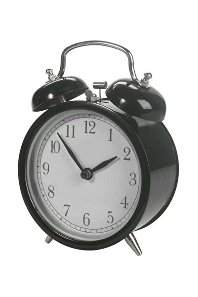 Arabest Steel Alarm Clock,Black,10x6x14cm,Sturdy,Portable,with Alarm Function