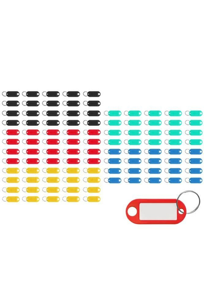 Malatec Set de 100 de etichete colorate pentru chei cu compartiment pentru in...
