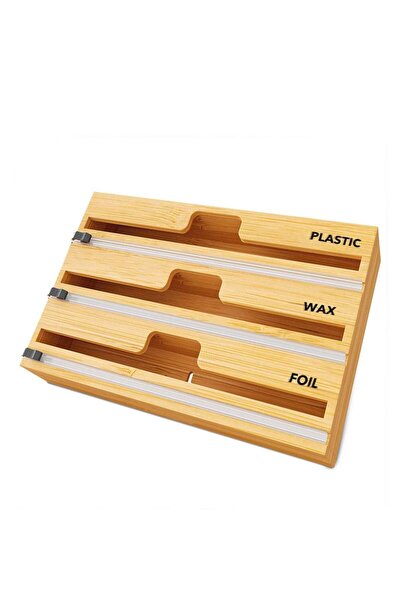 Arabest 3-in-1 Cling Film Organiser,Cutter,Label,Plastic,Aluminium Foil,Wax B...