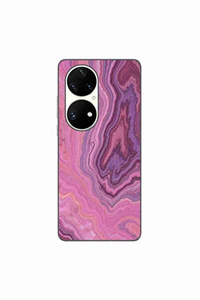 OEM Θήκη συμβατή με Huawei P50 Pro από σιλικόνη gel TPU με σχέδιο ροζ μαρμάρο...