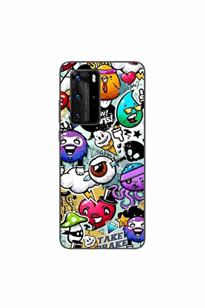 OEM Husa compatibila cu Huawei P40 Pro Silicon Gel Tpu Model Pop Art Graffiti