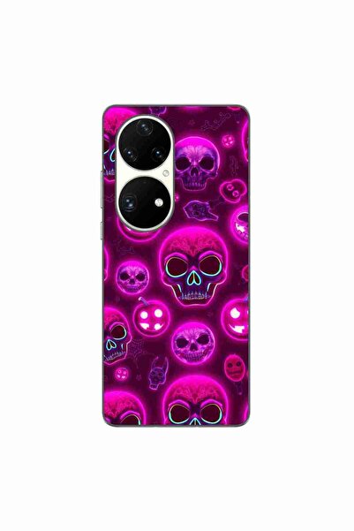 OEM Калъф, съвместим с Huawei P50 Pro, силиконов гел TPU, с киберпънк Хелоуин...