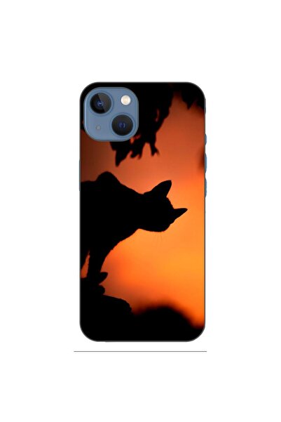 OEM Θήκη συμβατή με Apple iPhone 13, από σιλικόνη gel TPU, με σχέδιο Μαύρη Γά...