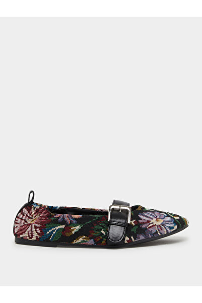 Styli Floral Jacquard Ballerina